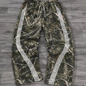 Camouflage Men's Pants with White Stripes